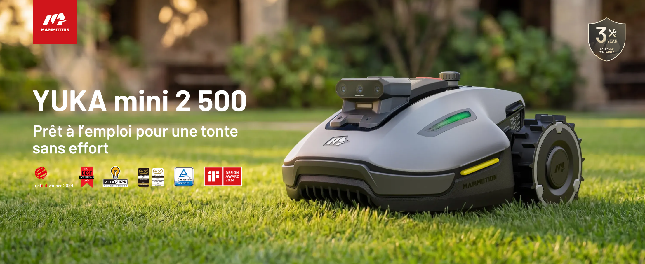 YUKA mini 2 500 Trois Caméras robot tondeuse