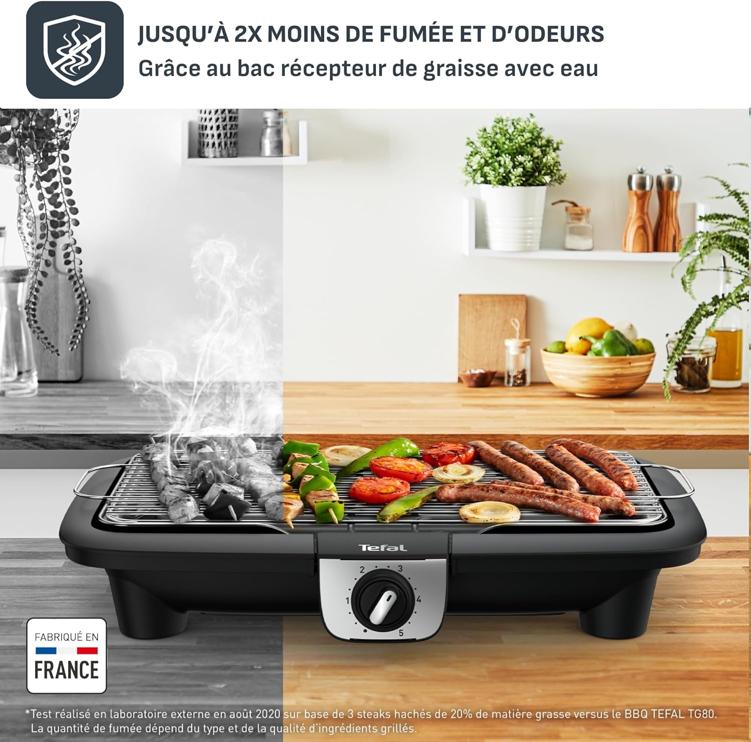 Tefal - Easy Grill 2en1 - plancha, 2100 W, peu de fumée - YY3818FB