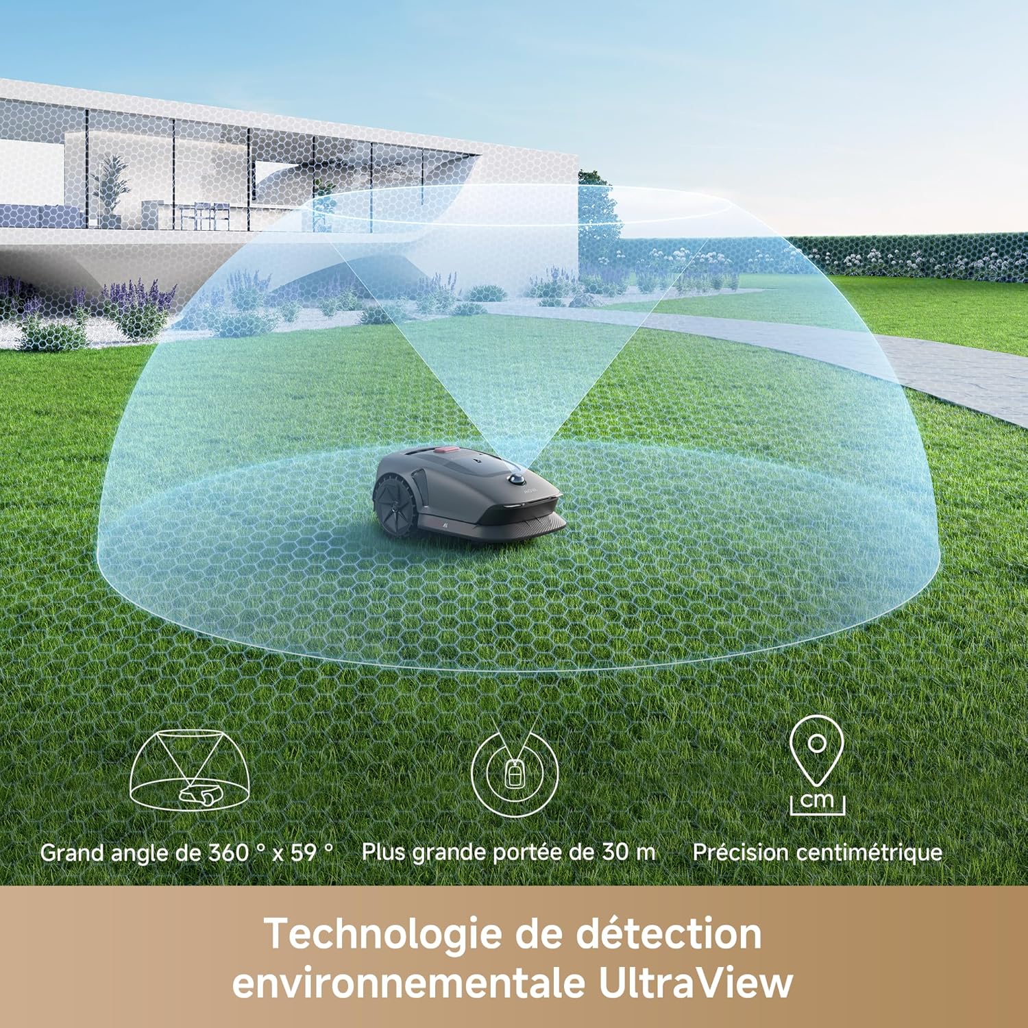 Robot tondeuse - MOVA 600 Kit - 800 m² - LiDAR 3D, 81 lames, contrôle app MOVA600