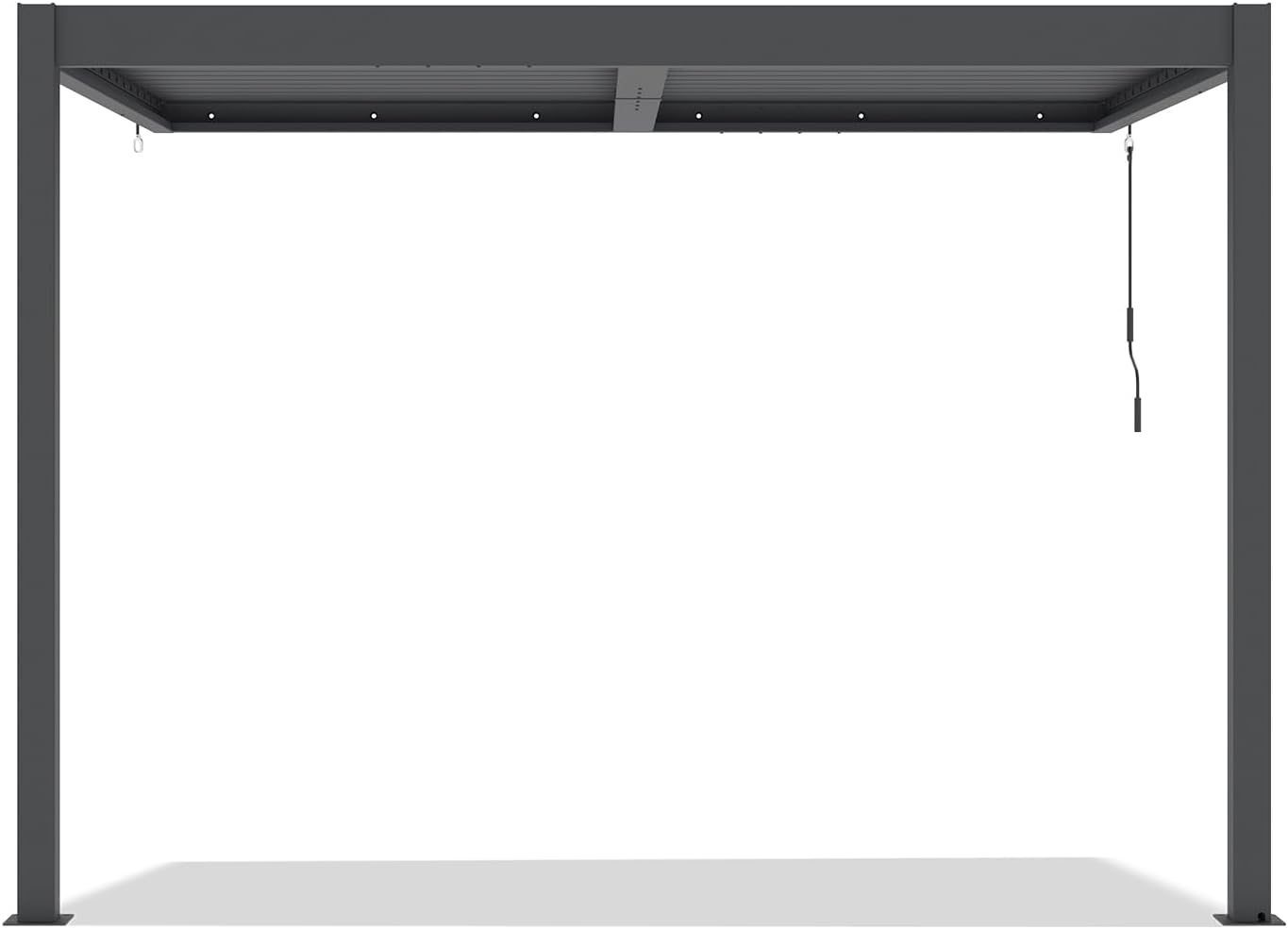 Cazeboo - Pergola Piana - 297x195 cm - Aluminium gris, 19 lames acier, résistance vent 60 km/h