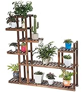 GIANTEX Support de Fleurs 7 Niveaux Étagère à Plantes en Bois de Sapin Étagère à Fleurs Escalier à Plantes à Plusieurs Niveaux...