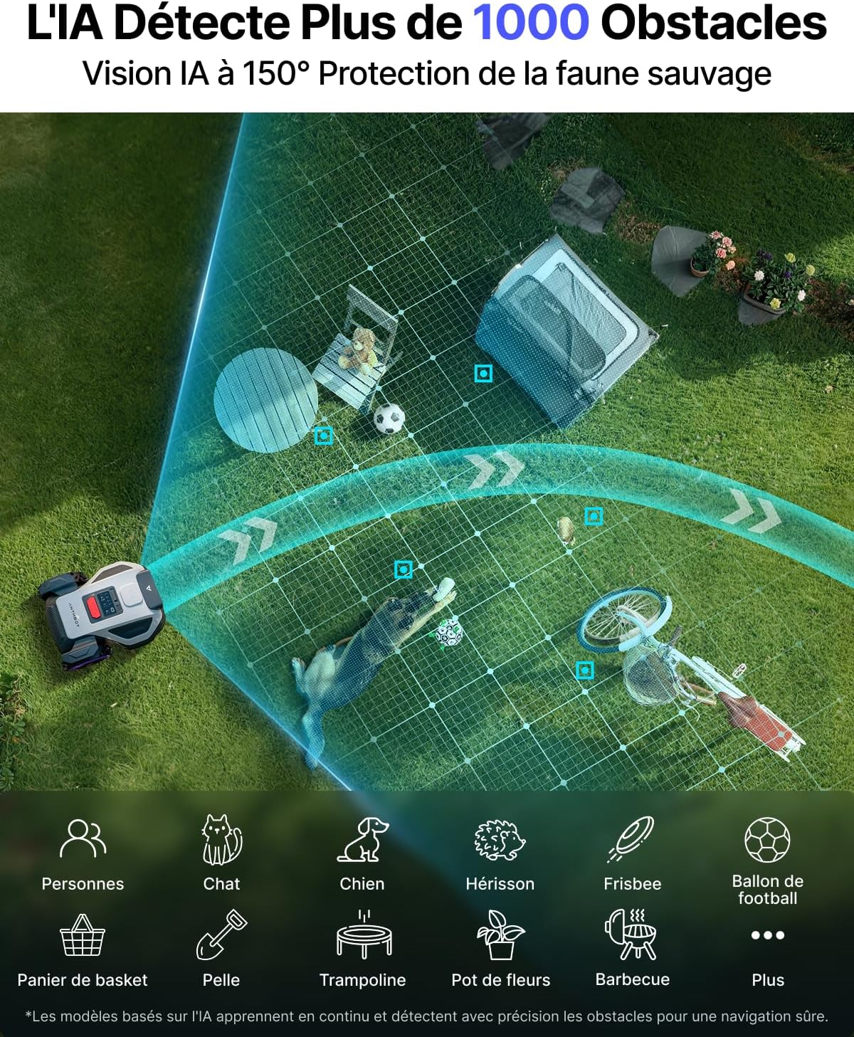 Anthbot - Tondeuse robot M5 - 700 m² - RTK+Vision, planification intelligente, gestion multi-zones, réglage hauteur, M5