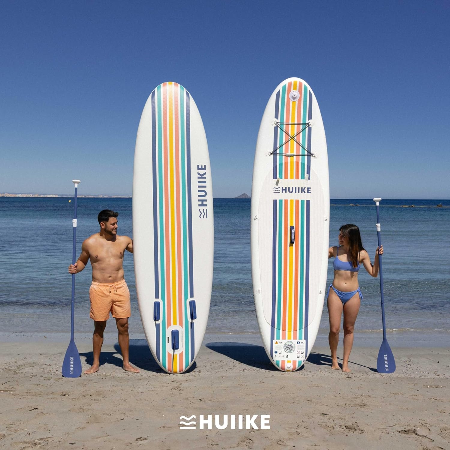 HUIIKE Paddle Gonflable Adulte avec Accessoires Inclus, Pagaie, Ailerons, Pompe. Planche de Stand Up Paddle Grande Stabilité et Résistance. 305 x 84 x 15 cm, Jusqu'à 130 kg