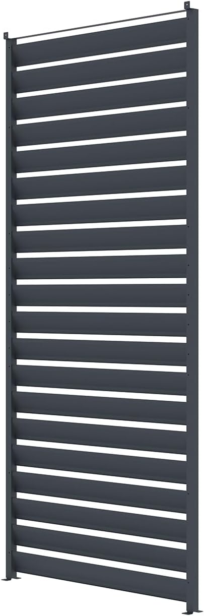 Cazeboo - Piana - 3x4m - Pergola bioclimatique alu gris, persienne brise-vue