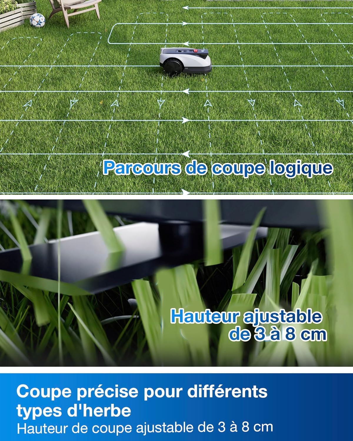 ECOVACS - Goat O800 série - 800 m² - RTK+Lidar, tonte précise, pente 45% - GOAT O800 RTK
