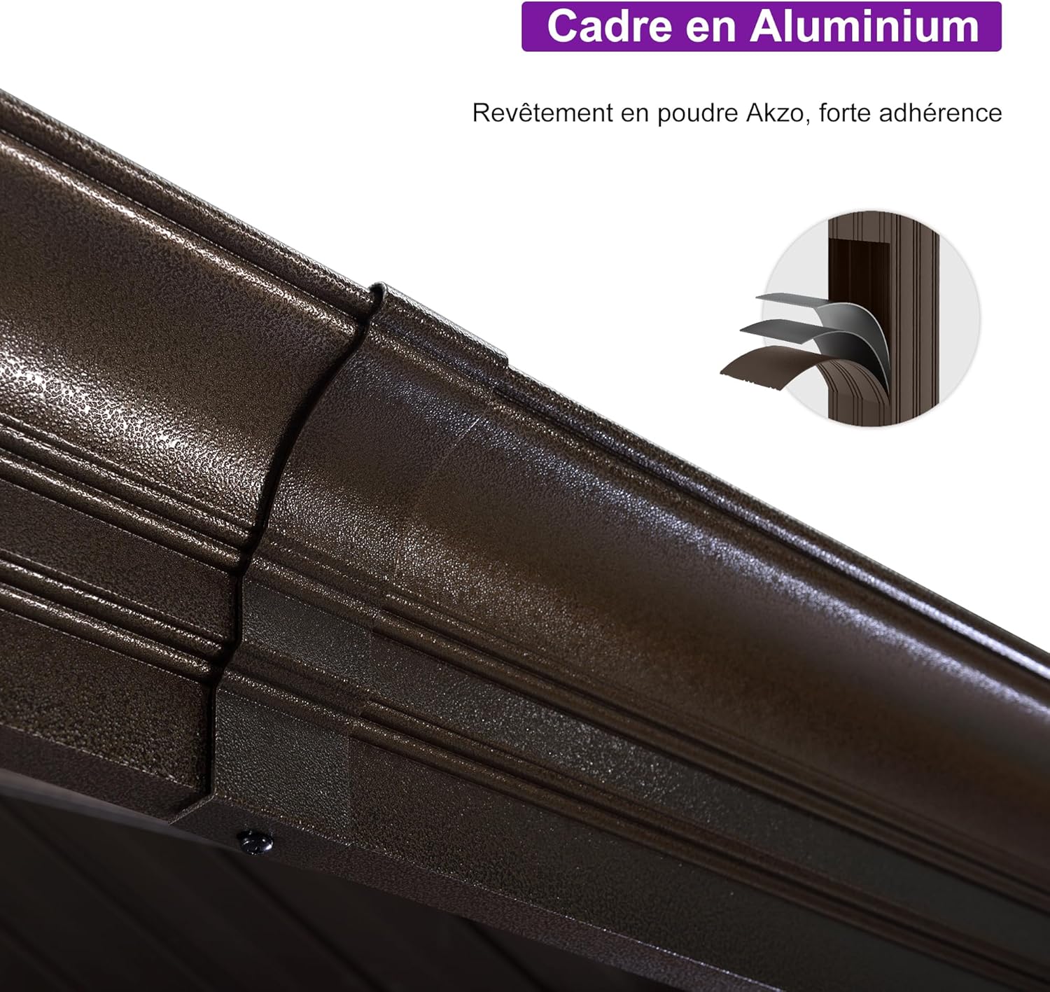 PURPLE LEAF - Pergola toit double 4,85x3,65m acier moustiquaire rideaux
