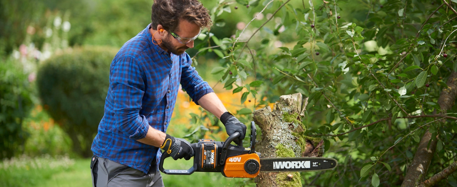 WORX Tronçonneuse sans Fil 40V WG384E