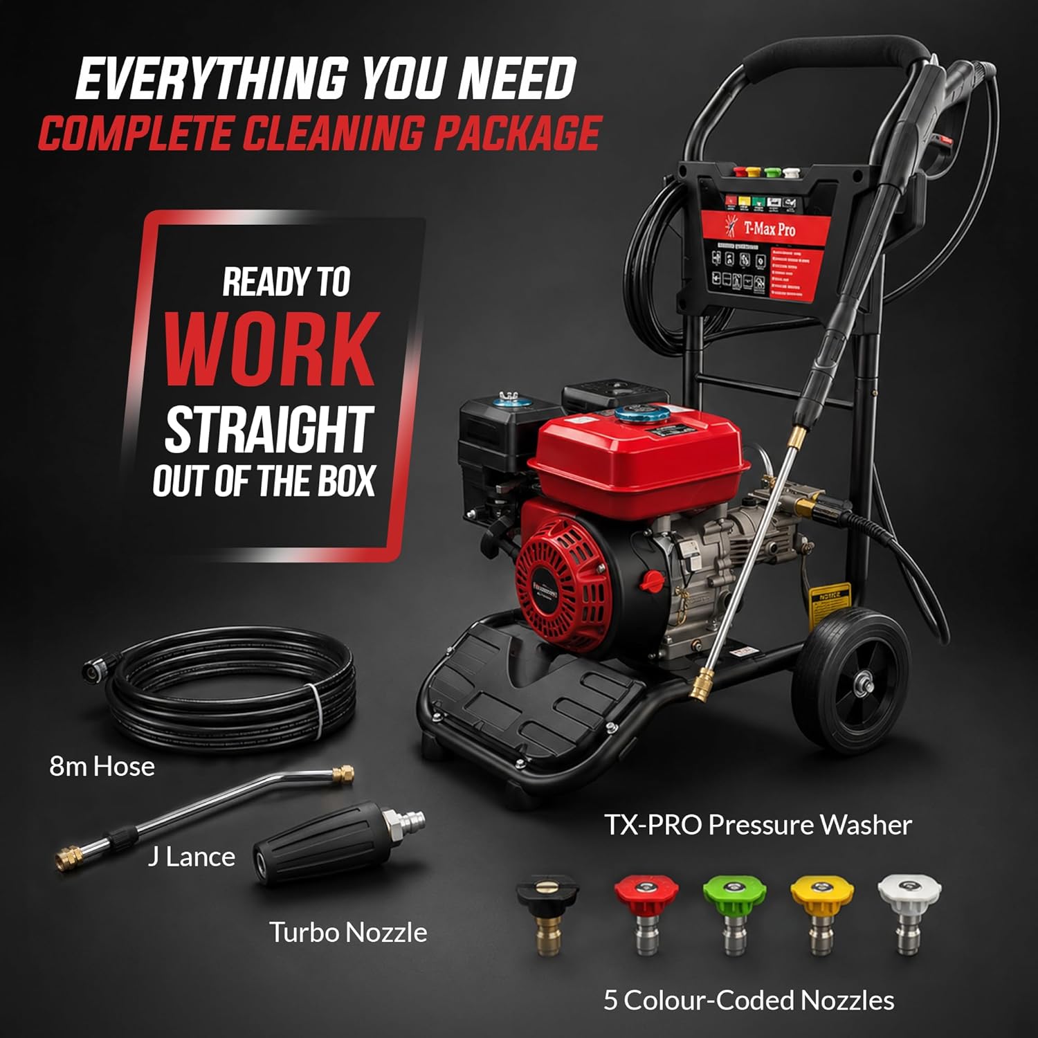 DEALOURUS - Nettoyeur haute pression - 8.0HP, 3950psi, 272Bar - 8.0HP