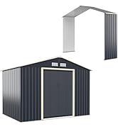 Homesis Abri de jardin + boîte en métal expansé, maison porte-outils de jardin avec ...