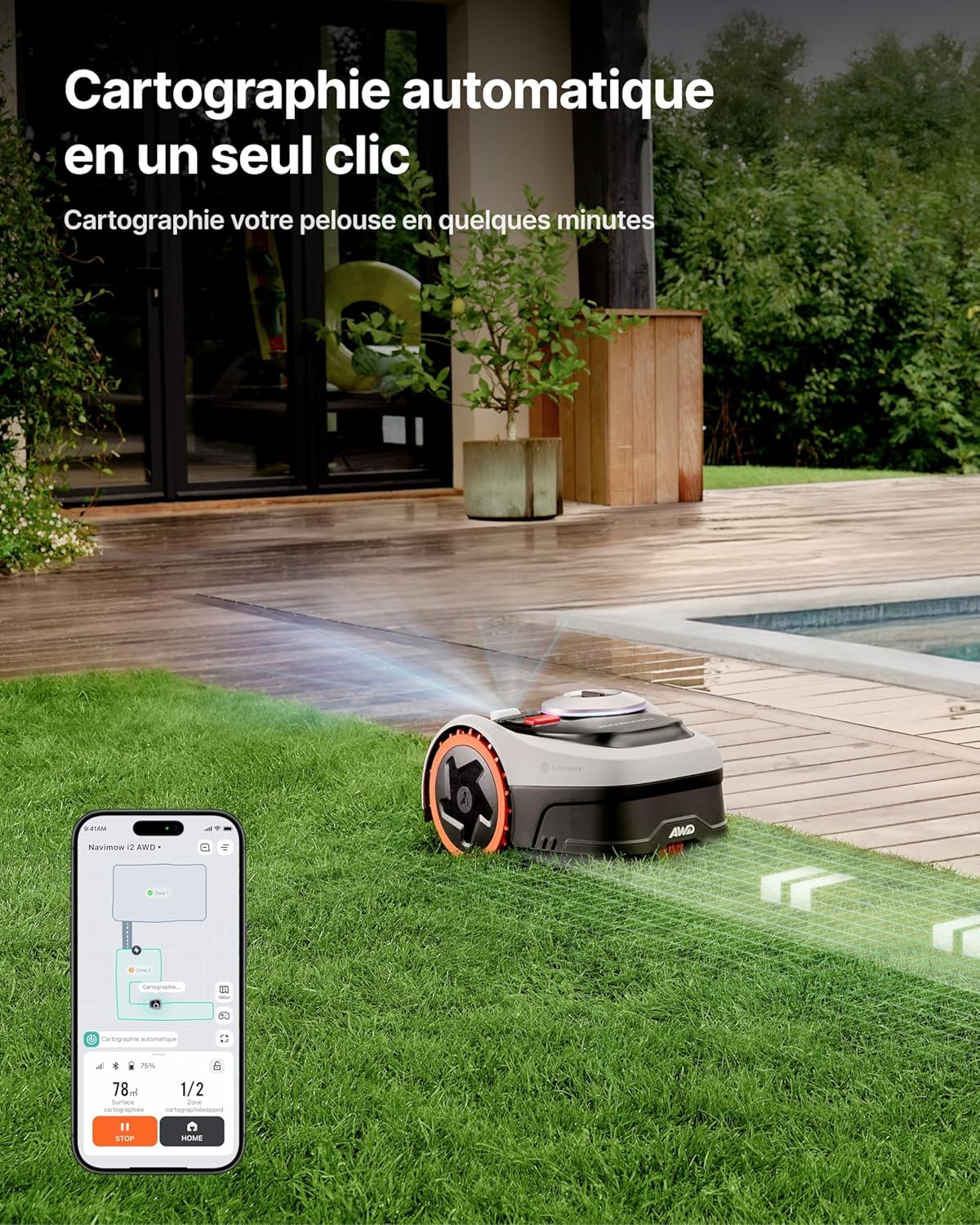 Segway - Navimow i205 AWD - robot tondeuse - 45% pentes, EFLS NRTK