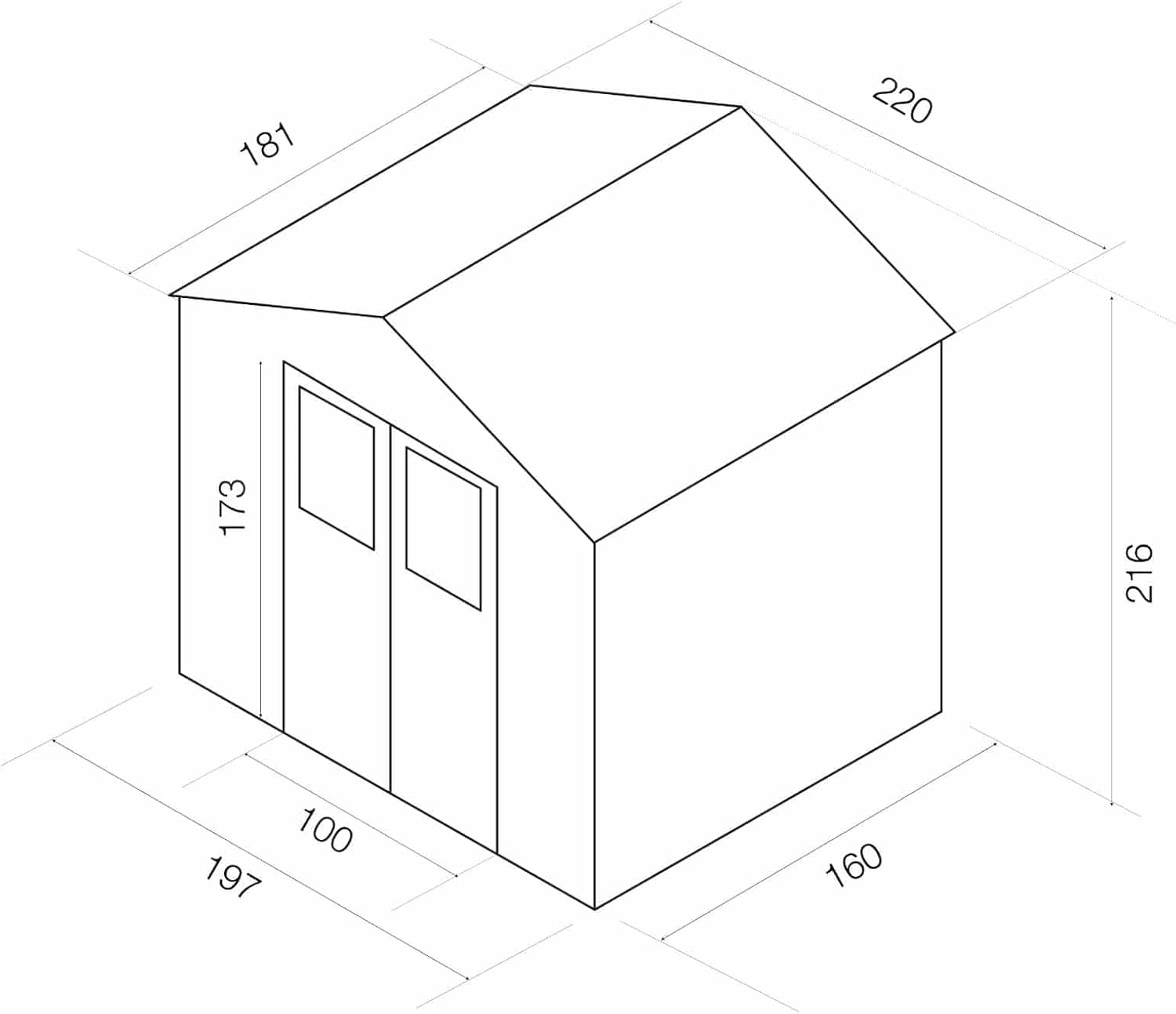 Abri de jardin résine 4 m², blanc/beige