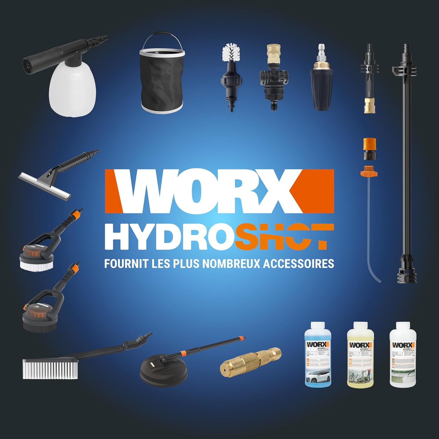 WORX - Hydroshot 20V - mobile, tuyau 6m, lance longue, WG633E.9