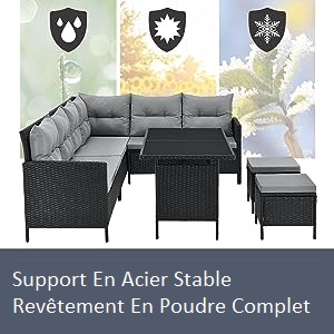 un ensemble de mobilier d'extérieur avec une photo d'un jardin.