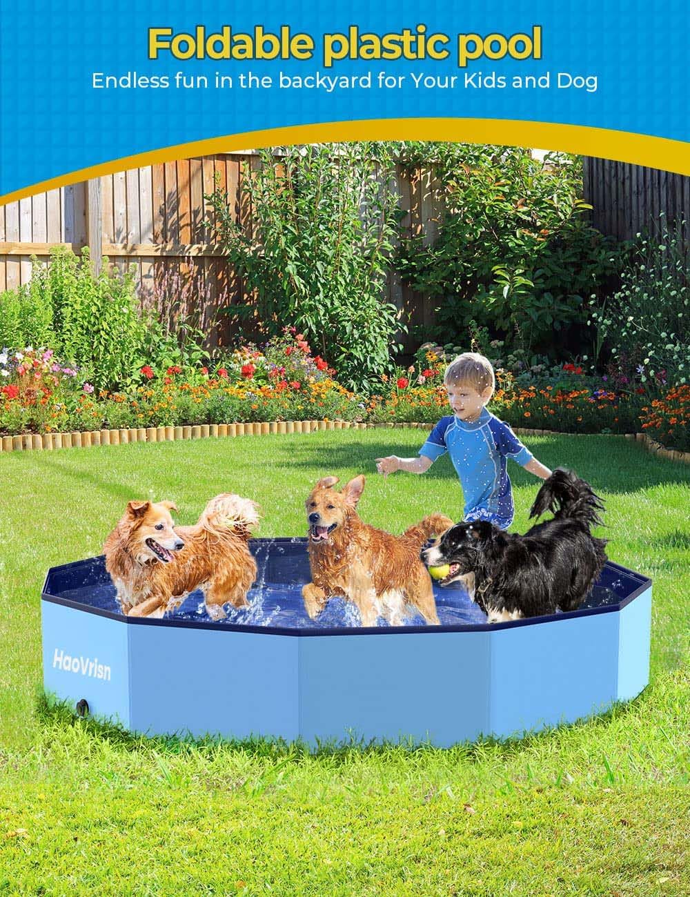 HaoVrisn - Piscine Série Rustines - 120x30cm - PVC épais antidérapant, valve de vidange - HaoVrisn