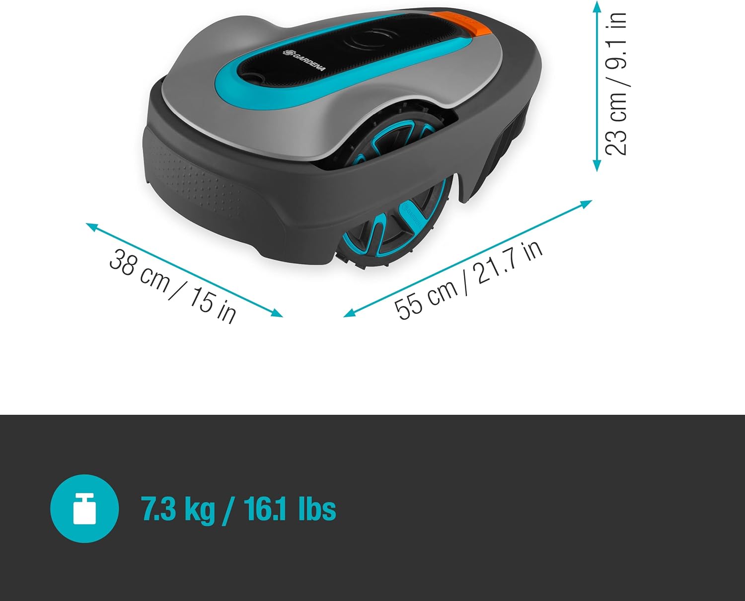 Gardena - Sileno City 250 - 250m² - Tond pluie, passages étroits, Bluetooth, silencieuse, capteur gel, automatique - 150