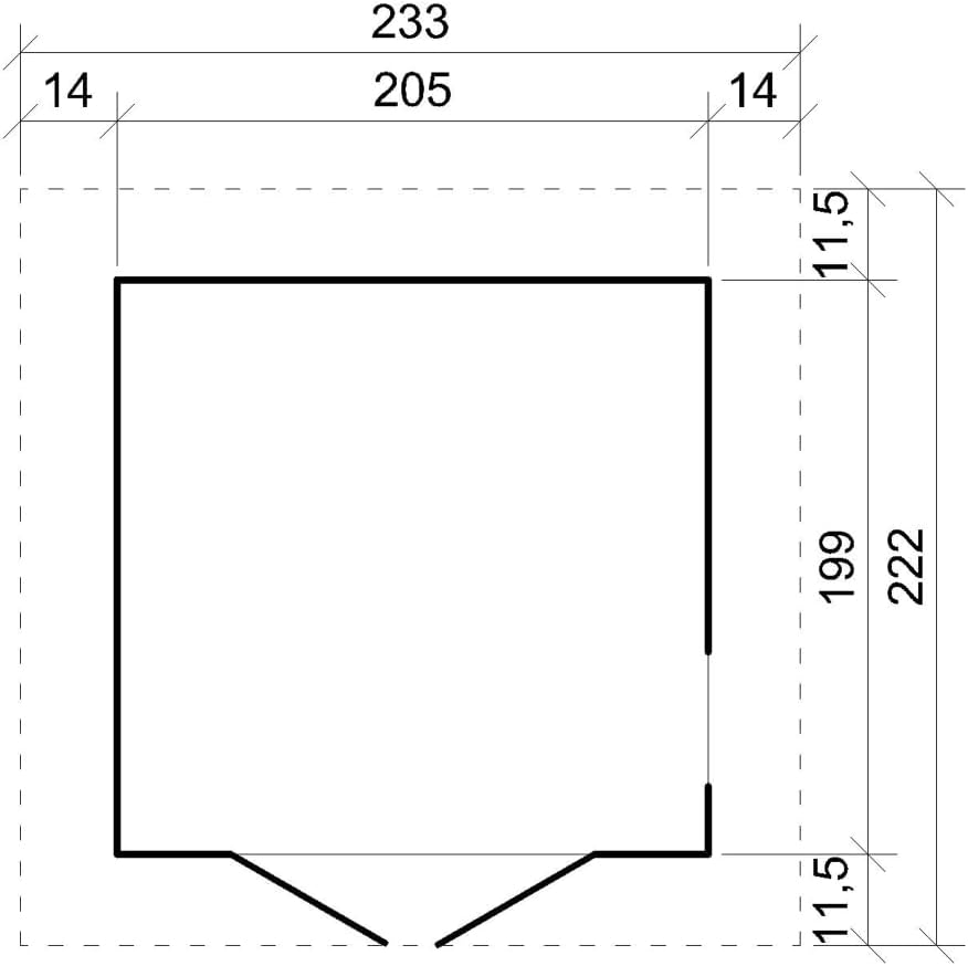 TIMBELA - cabane en bois M351FB - 233x222x233 cm - plancher, bardeaux bitumeux, usage polyvalent
