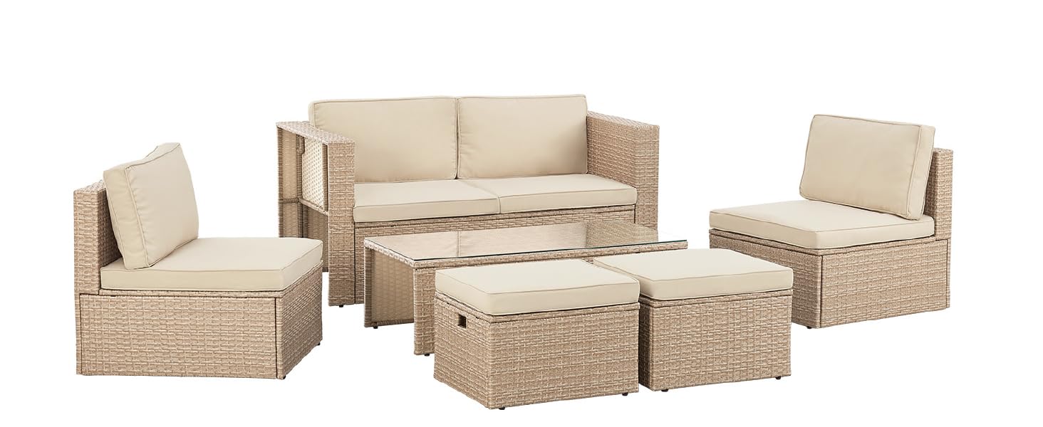 Ensemble de meubles Lounge en rotin tressé 