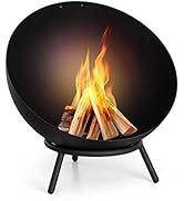 blumfeldt Braséro Fireball - Brasero Exterieur terrasse en Acier, Ø 66 cm,cheminée inclinable, 2 ...