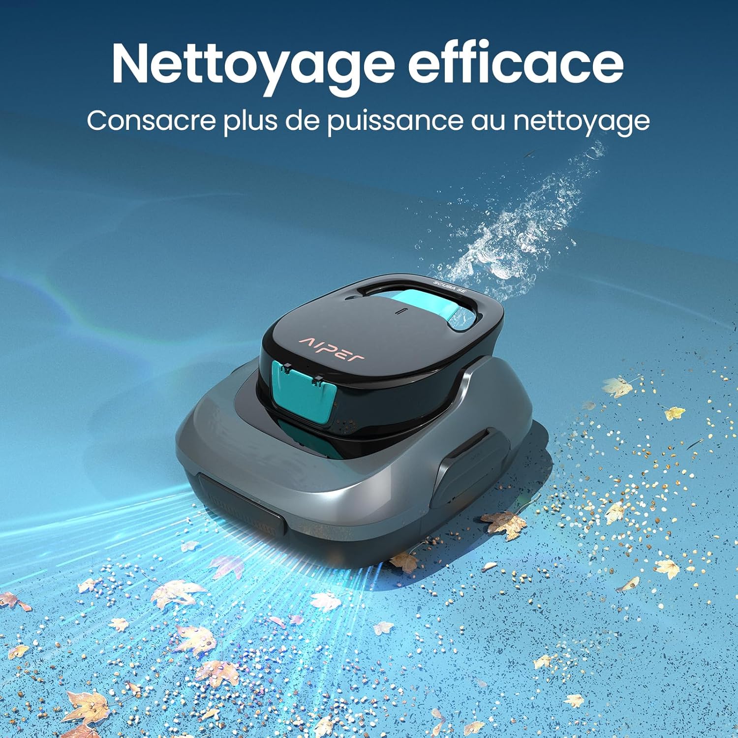 AIPER - Scuba SE - dimensions compactes - aspirateur piscine sans fil, autonomie 90min, auto-stationnement