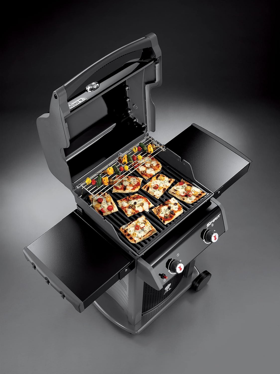 Weber - Spirit II (série E-310) - 60x46 cm - 3 brûleurs, grilles Gourmet, GS4, tablettes, noir/argent