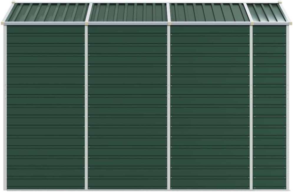 vidaXL - Abri de jardin acier galvanisé - 191x300x198 cm - toit incliné, couleur vert