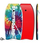 HOMASIS Planche de Surf Croissant, Tablette en HDPE, XPE et EPS, Corde de Poignet Inclus, Bodyboa...