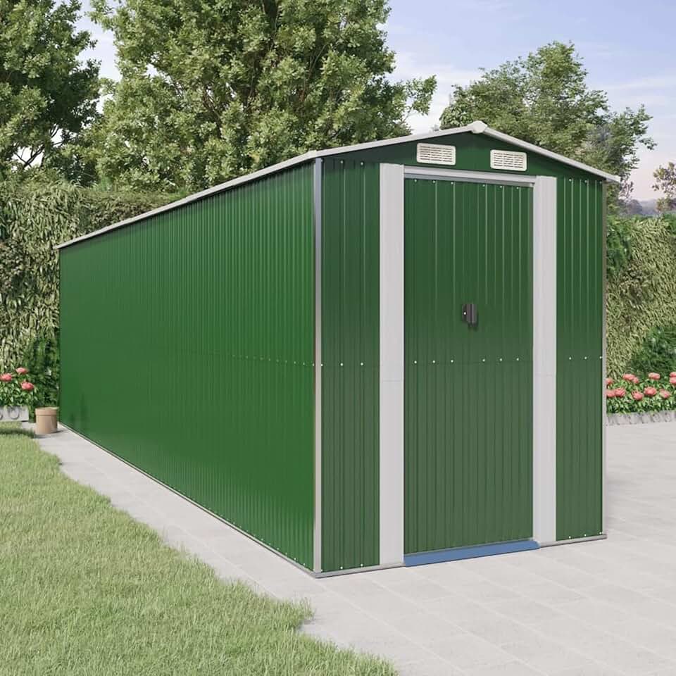GuyAna Abri de Jardin Vert 192x689x223 cm Acier galvanisé,Abris de Jardin,Abri de Stockage pour Jardin,Abri d'outils de Jardin