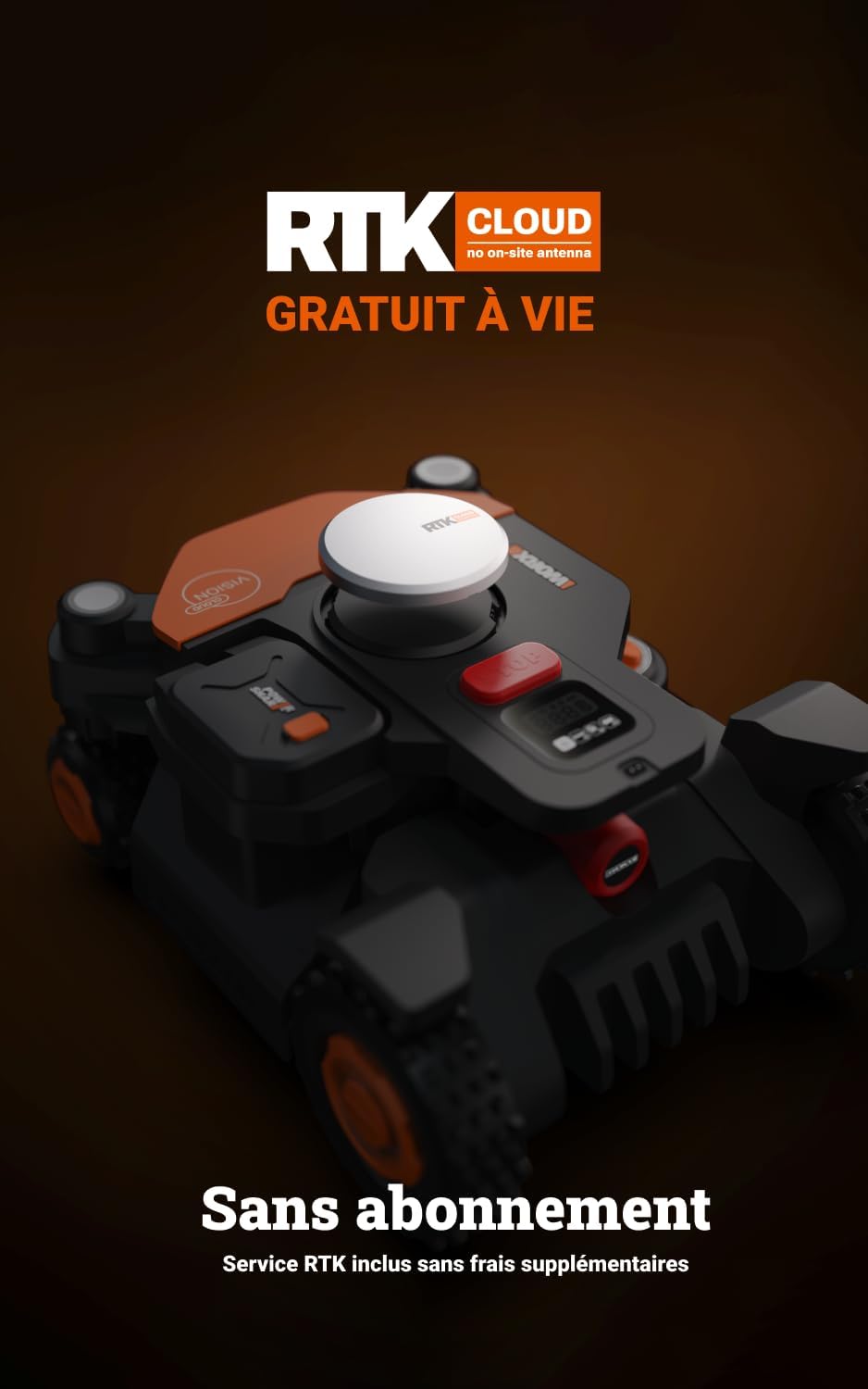 Worx - robot tondeuse Vision série - 1000 m², navigation IA, WR341E