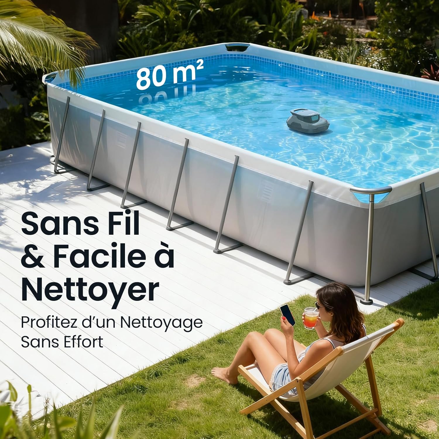 AIPER - Scuba SE - dimensions compactes - aspirateur piscine sans fil, autonomie 90min, auto-stationnement