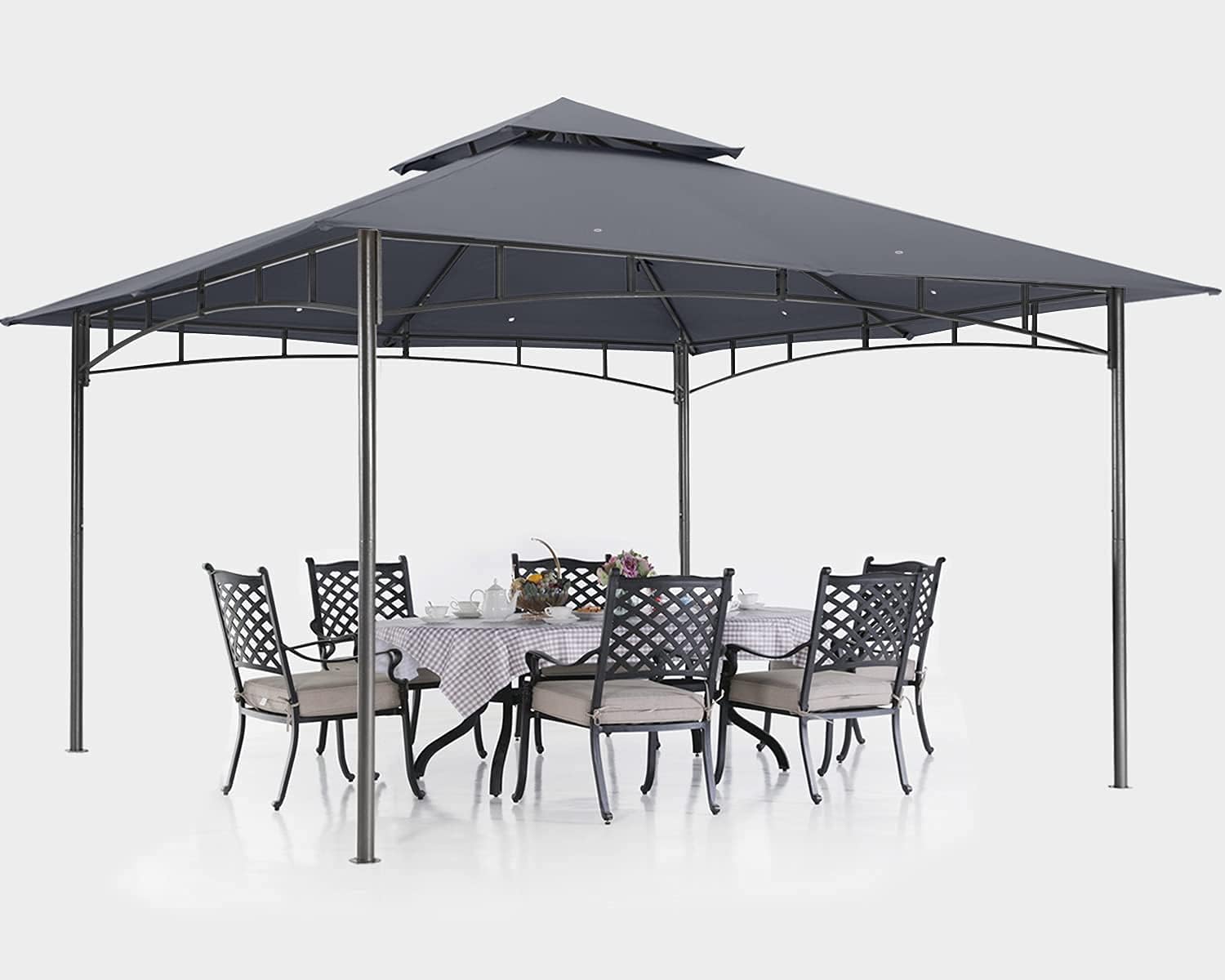 ABCCANOPY - Tonnelle de Patio 10x12 - Cadre acier, gris foncé