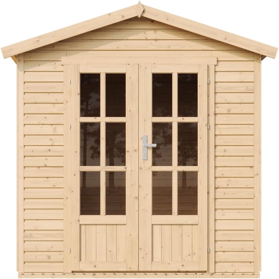 TIMBELA - cabane en bois M351FB - 233x222x233 cm - plancher, bardeaux bitumeux, usage polyvalent