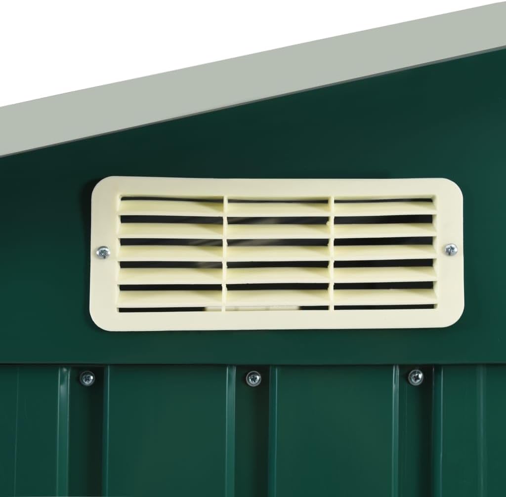 ShGaxin - abri de jardin extérieur avec étagère fer vert - 205x130x183 cm