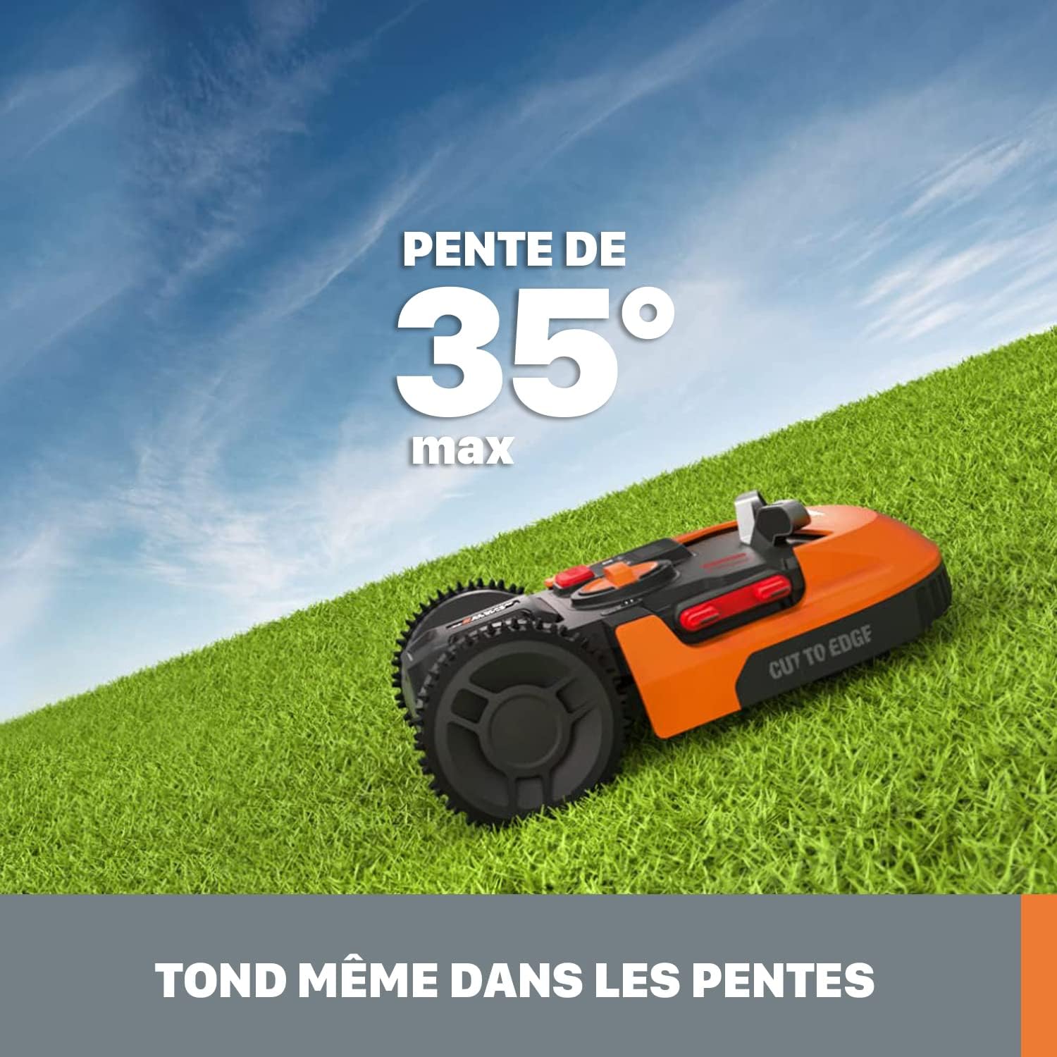 WORX - Landroid Plus Série - 800 m², pente 35 %, coupe, WR148E