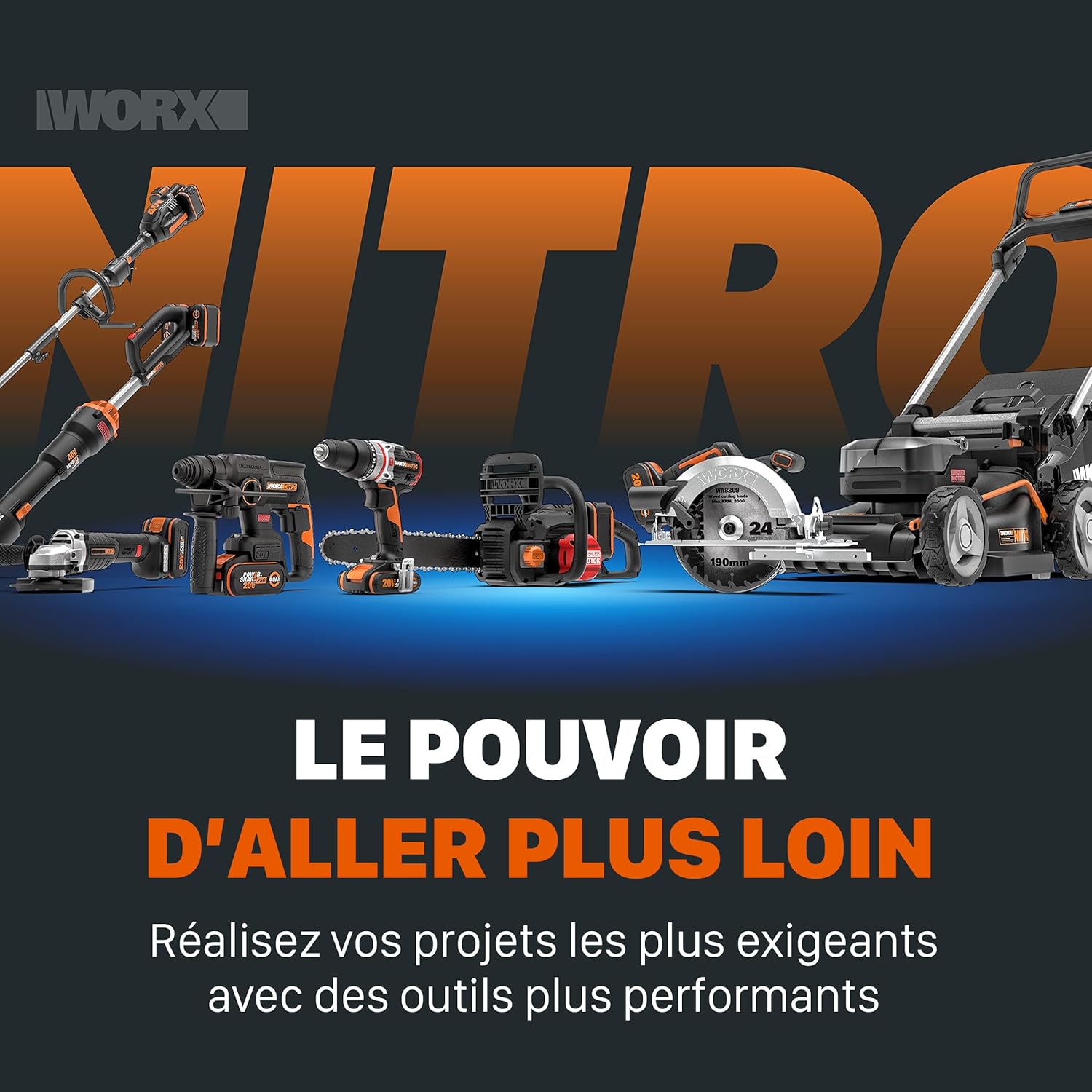 WORX - Hydroshot 20V - mobile, tuyau 6m, lance longue, WG633E.9