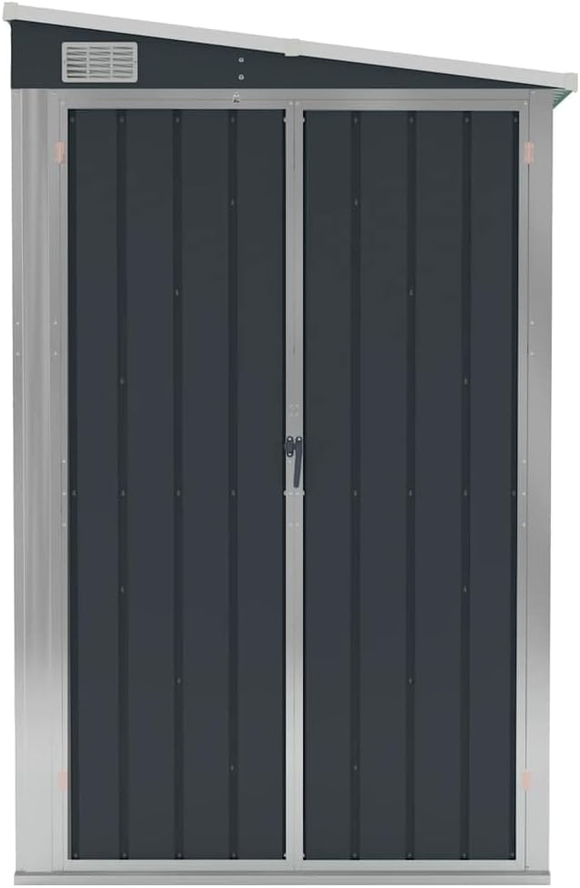 Générique Abri de Jardin Mural Anthracite 118x382x178 cm Acier,Structures extérieures, Cabanes & abris de Jardin,316231