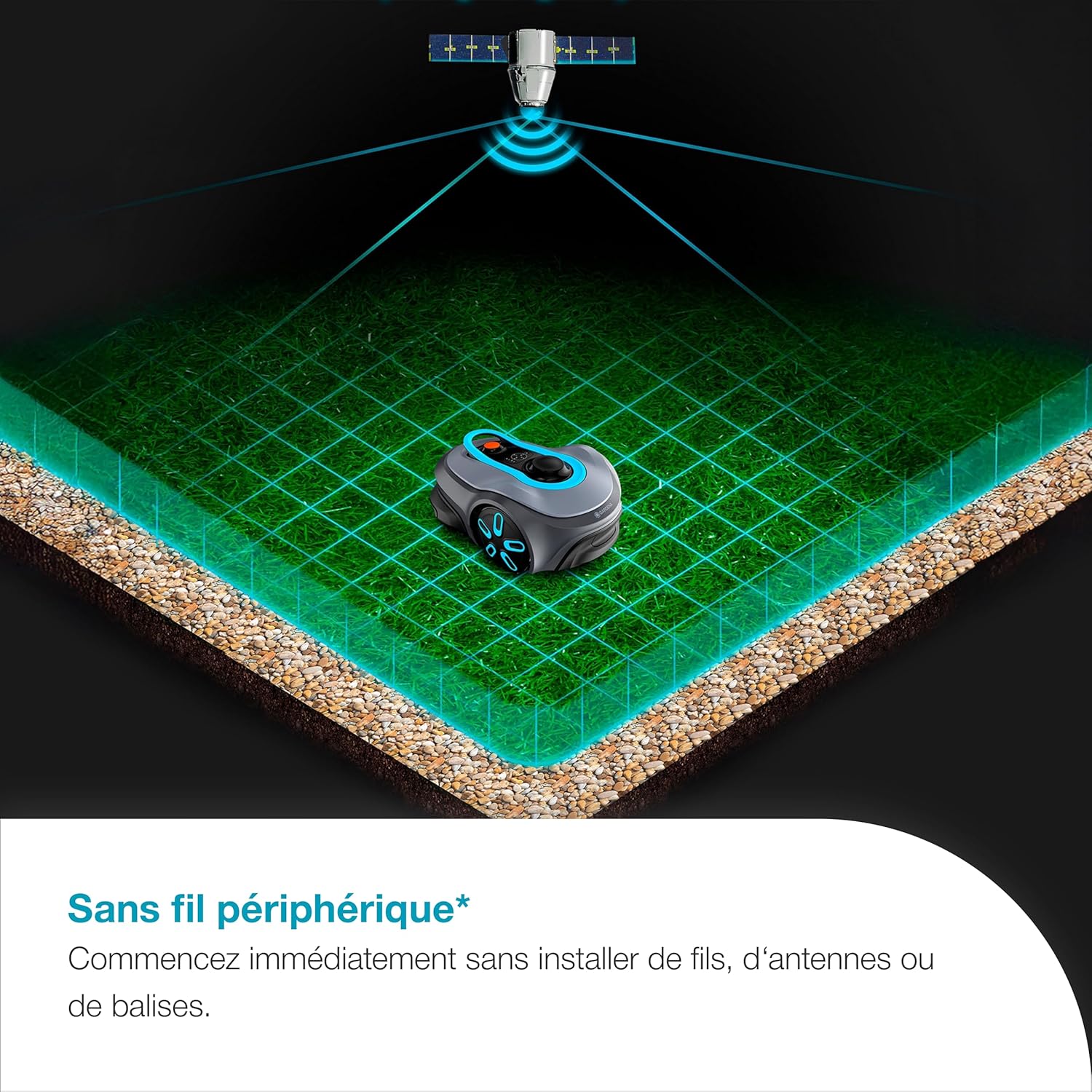 Gardena - Smart SILENO Free Set - 600 m² - robot tondeuse silencieux, Lona Intelligence, sans fil périphérique 19921-26