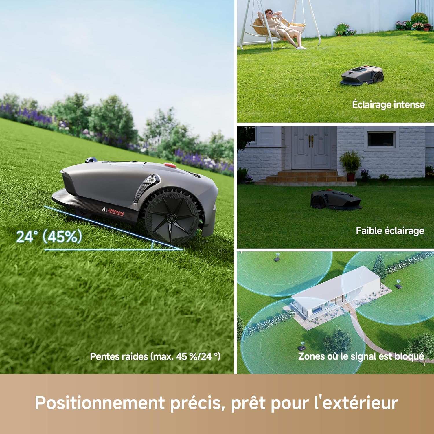Robot tondeuse - MOVA 600 Kit - 800 m² - LiDAR 3D, 81 lames, contrôle app MOVA600