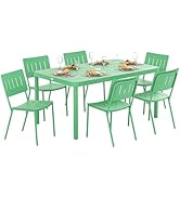 Outsunny Salon de Jardin extérieur 7 pièces, Table de Jardin extérieure avec 6 chaises, Plateau à...