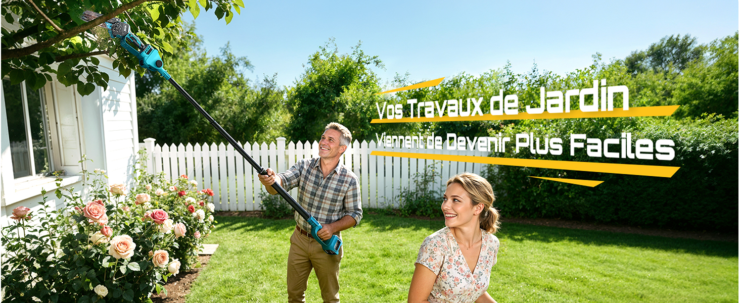 SEESII 6-en-1 Mini Tronçonneuse & Taille-haie