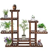 GIANTEX Étagère à Plantes en Bois, Étagère à Fleurs à 6 Niveaux, Escalier à Plantes à plusieurs étages, Support de Fleurs B...