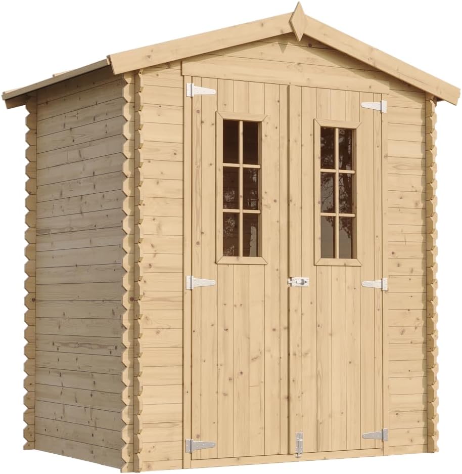 Abri de Jardin en Bois - Stockage extérieur I196xL136xH218 cm/ 1.98 m2 Petit abri à Outils, Local à vélos - TIMBELA M367C