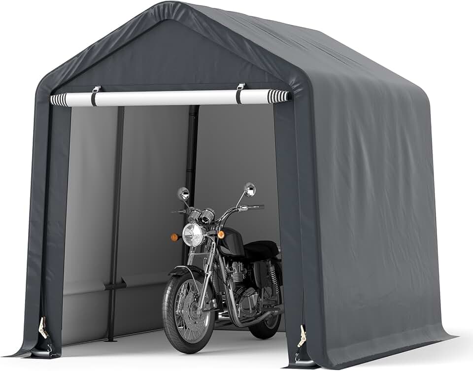 GOPLUS - abri extérieur série standard - 195x240x214 cm - imperméable, porte enroulable, anti-vent