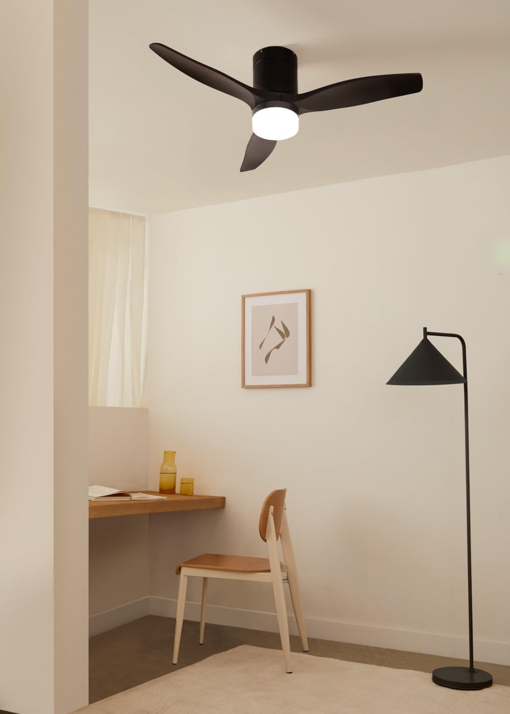 CREATE - WINDCALM S - 112cm - Ventilateur plafond silencieux, 40W, 6 vitesses, lumière 3 températures