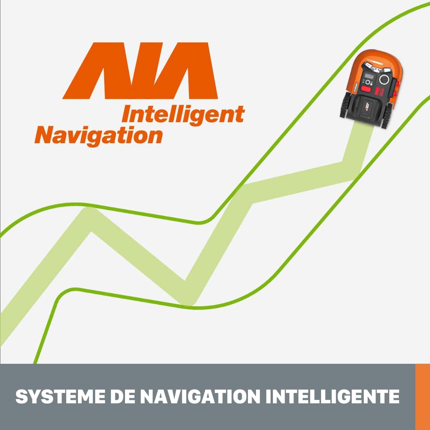 WORX - Landroid Plus série - 500m² max, pente 35%, coupe bordure, WR165E