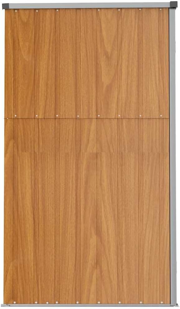 vidaXL Abri à Outils de Jardin Remise de Stockage Organisateur d'Outils Cabane de Rangement Extérieur Marron 225x89x161 cm Acier Galvanisé