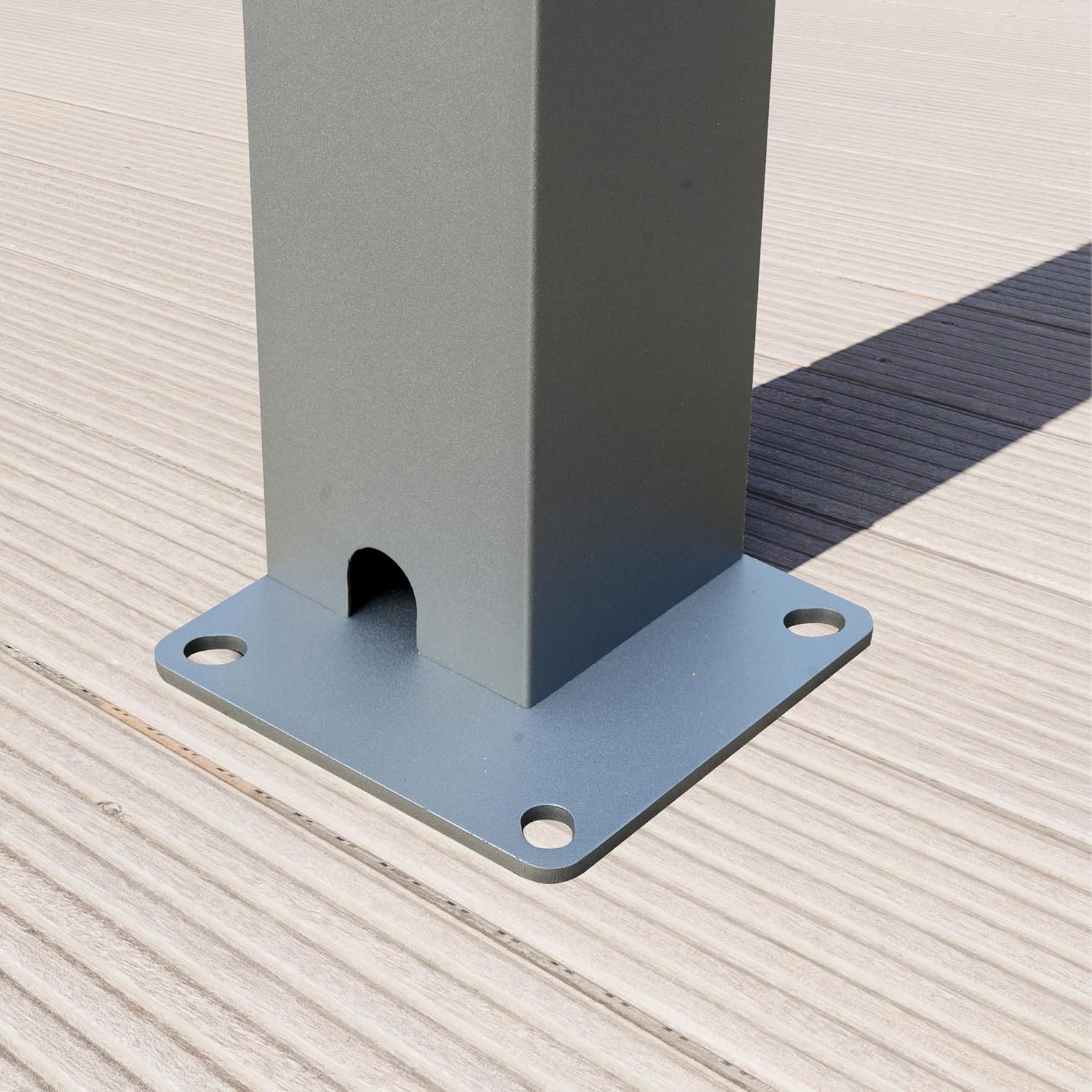 PRIMEYARD - Pergola série aluminium - 3x3 m - Lames acier orientables - Gris
