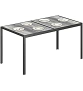 Outsunny Table de Jardin rectangulaire pour 4 à 6 Personnes, Table à Manger extérieure avec Plate...