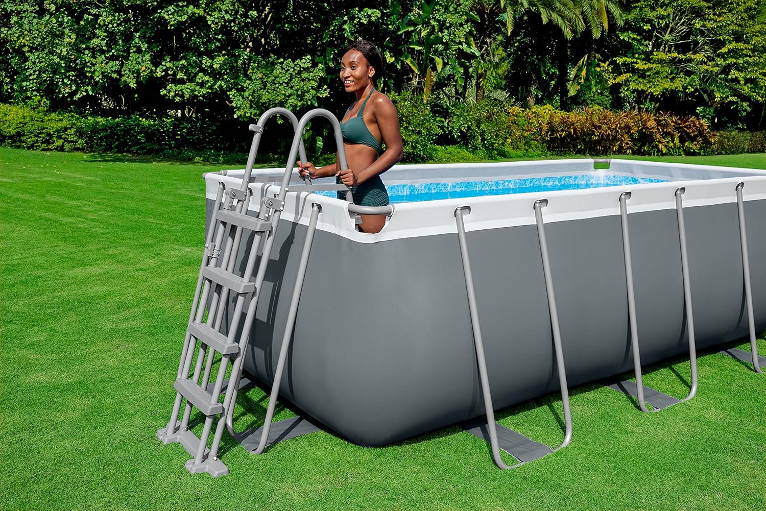Bestway Steel Pro Max Kit Piscine Hors Sol - 549 cm x 274 cm x 122 cm - Gris foncé