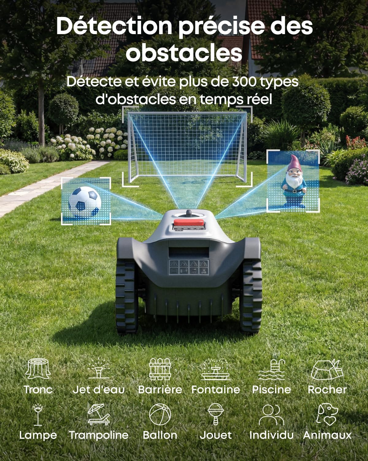 eufy - C15 Série - 500 m² - Robot tondeuse sans fil, multizone, installation rapide