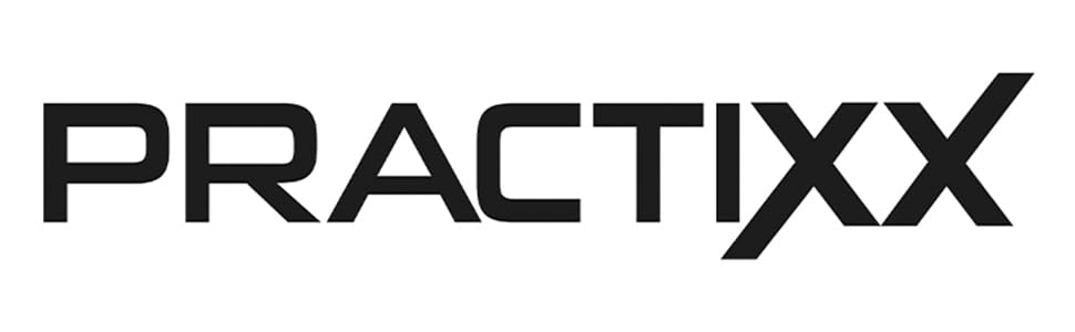 Texte noir affichant le mot « PRACTIXX » en caractères gras et modernes sur fond blanc